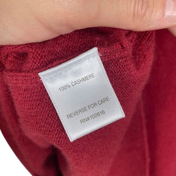 Garnet Hill 100% Cashmere Henley Sweater Minimalist Casual Women's Size Medium - Picture 12 of 13